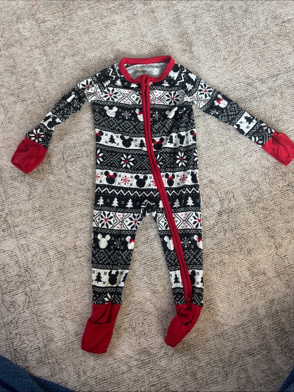 Little Sleepies Mickey Christmas Zippie